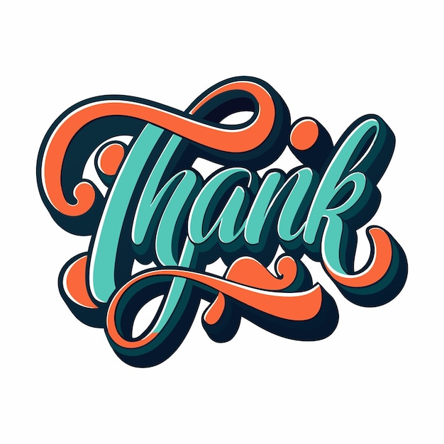 Vector lettering thank you