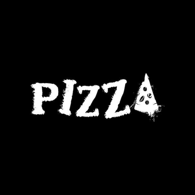 Lettering Typography of Pizza logo design