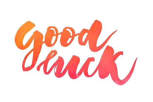 Lettering with phrase Good luck. Vector illustration.