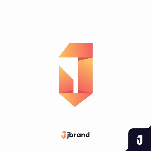 LetterJ logo icon template flat minimalist