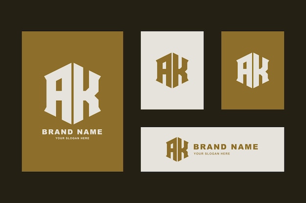 Letters AK or KA monogram template logo initial for clothing, apparel, brand