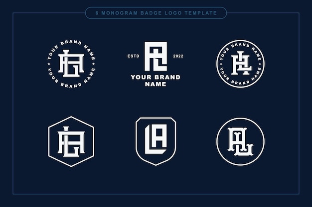 Letters AL or LA monogram template logo initial, badge design for clothing, apparel, brand