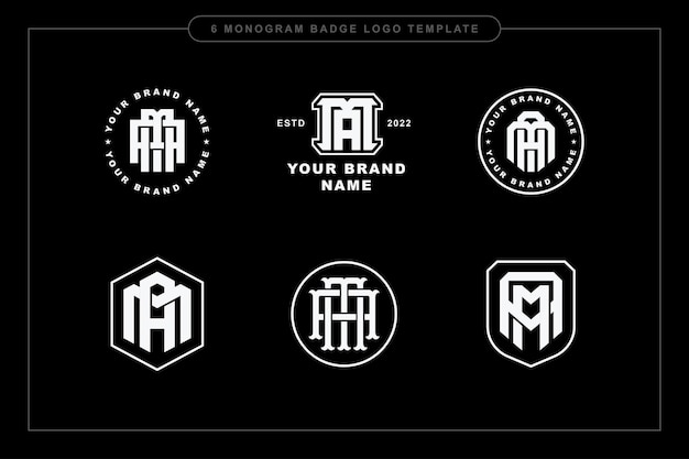 Letters AM or MA monogram template logo initial, badge design for clothing, apparel, brand