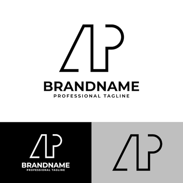 Vector letters ap monogram logo made in monoline for ap or pa initials