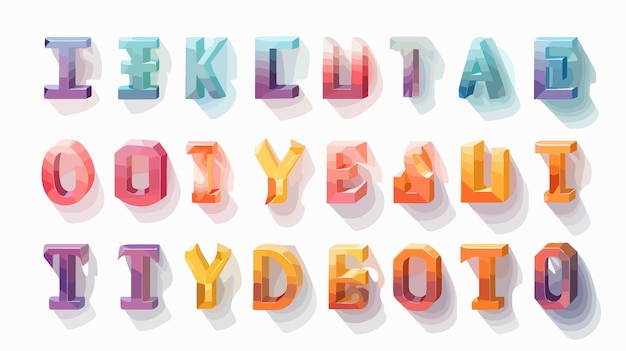 the letters are colored with different colors