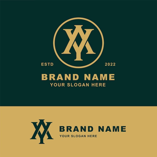 Letters AY or YA monogram template logo initial for clothing, apparel, brand