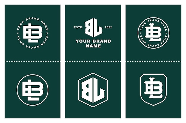 Letters BL or LB monogram template logo initial, badge design for clothing, apparel, brand