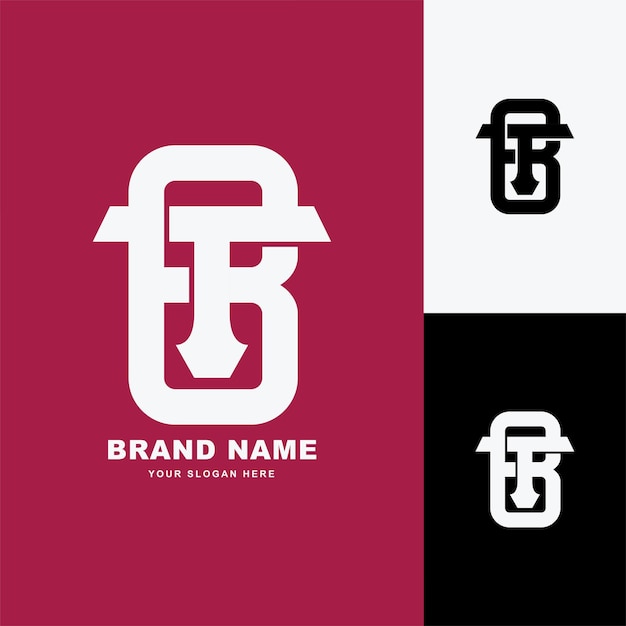 Letters BT or TB monogram template logo initial for clothing, apparel, brand