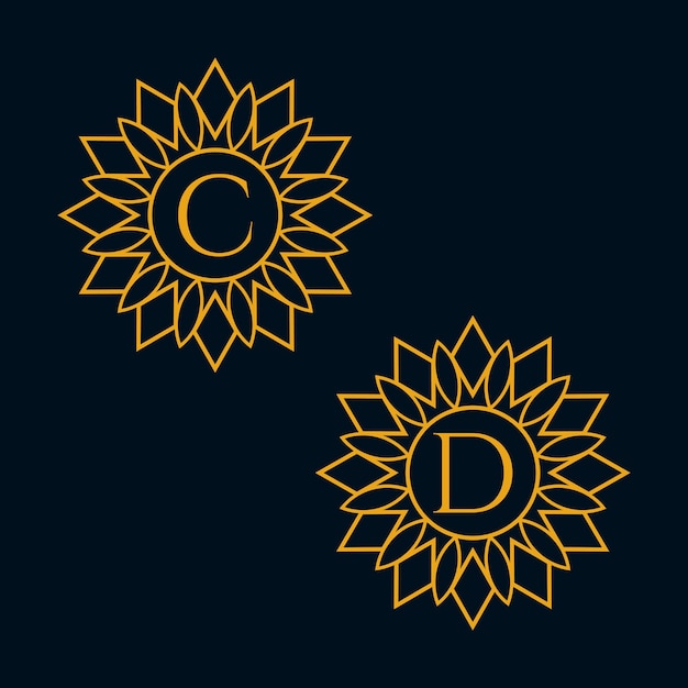 Letters C and D Design Vector