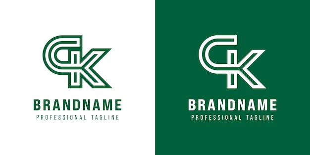 Letters CK Monogram Logo suitable for any business with KC or CK initials