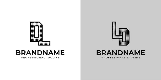 Letters DL and LD Dot Monogram Logo Suitable for business with DL or LD initials