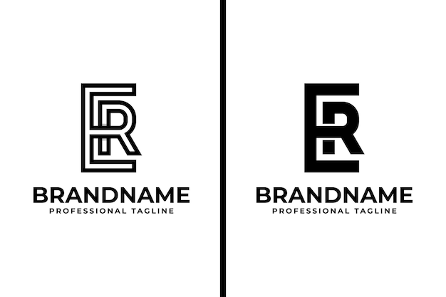 Vector letters er or re monogram logo suitable for any business with er or re initials