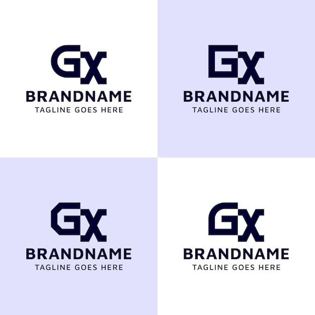 Vector letters gx monogram logo set suitable for any business with xg or gx initials