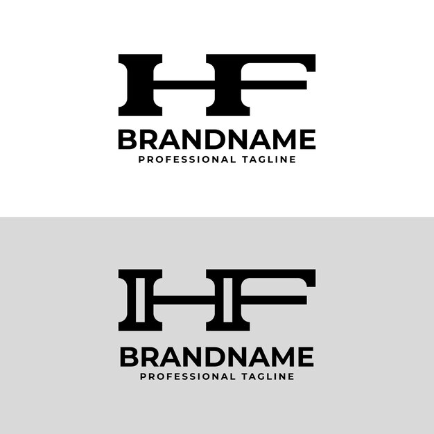 Vector letters hf monogram logo suitable for any business with hf or fh initials