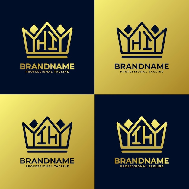 Vector letters hi and ih home king logo set suitbale for business with hi and ih initials