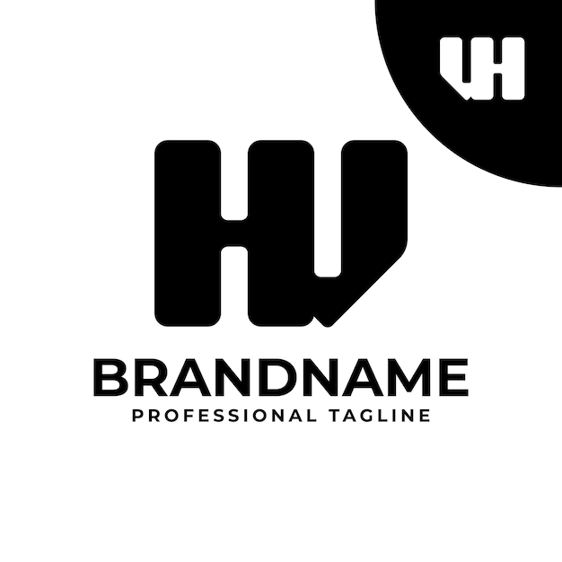 Vector letters hv or vh monogram logo suitable for any business with hv or vh initials