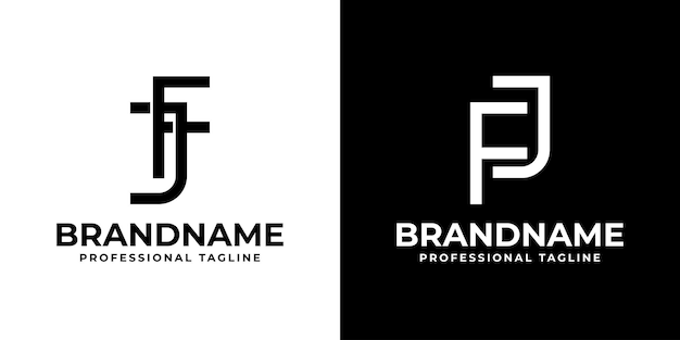 Letters JF and FJ Monogram Logo suitable for any business with JF or FJ initials