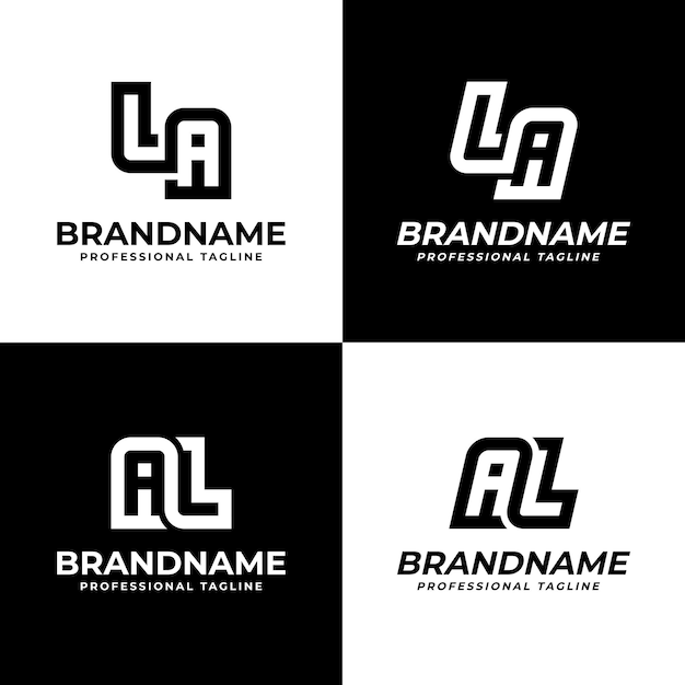 Vector letters la and al monogram logo suitable for any business with la or al initials