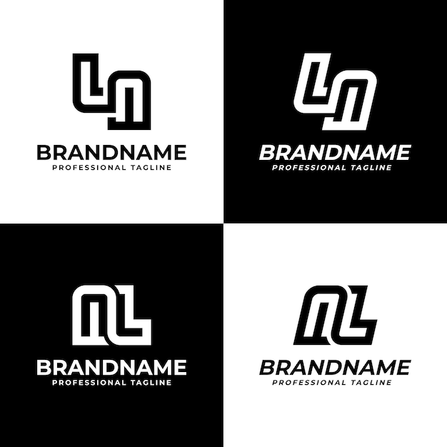 Vector letters ln and nl monogram logo suitable for any business with ln or nl initials