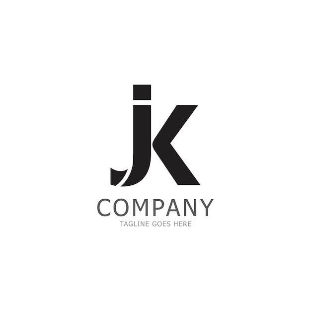 letters logo jk kj j and k icon vector