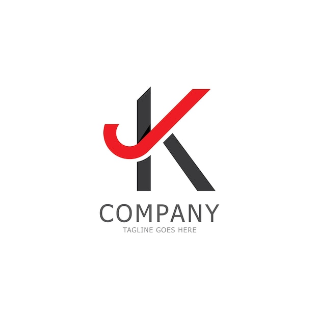 letters logo jk kj j and k icon vector