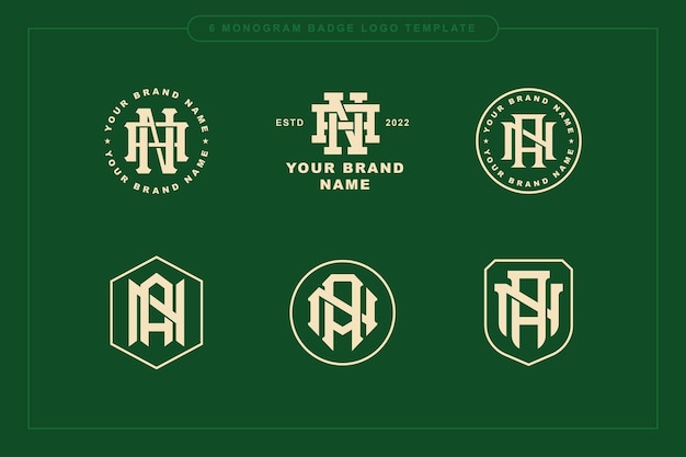 Letters AN or NA monogram template logo initial, badge design for clothing, apparel, brand