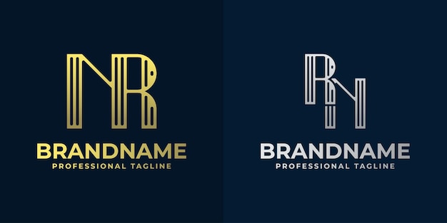 Vector letters nr and rn stripes logo suitable for any business with rn or nr initials