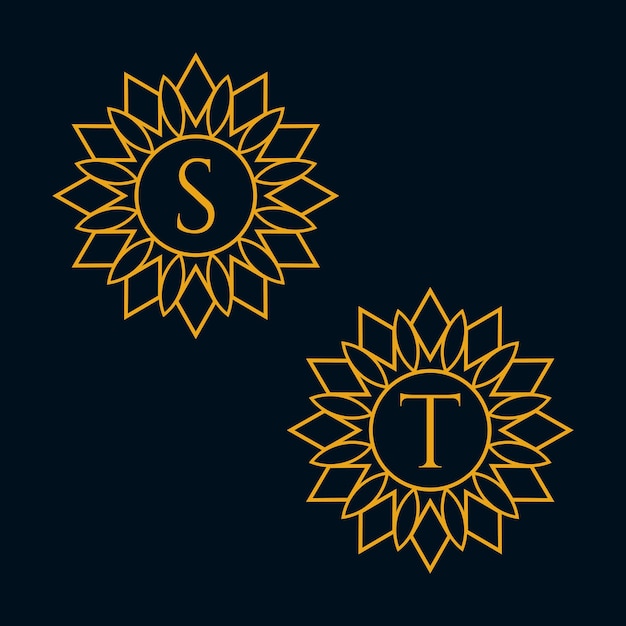 Letters S and T Design Vector