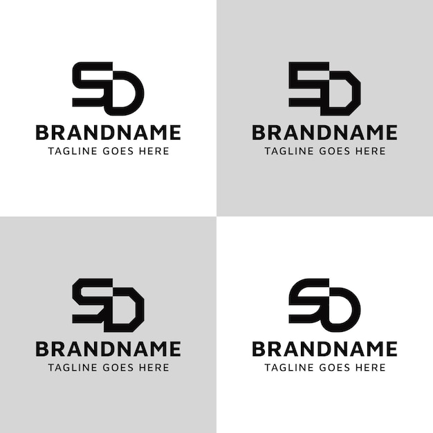 Vector letters sd monogram logo set suitable for any business with ds or sd initials