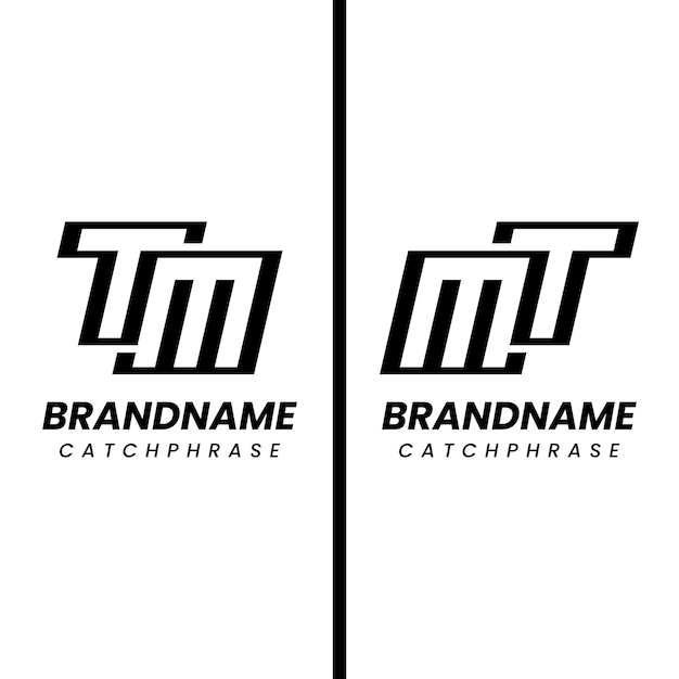 Vector letters tm and mt monogram logo suitable for any business with mt or tm initials