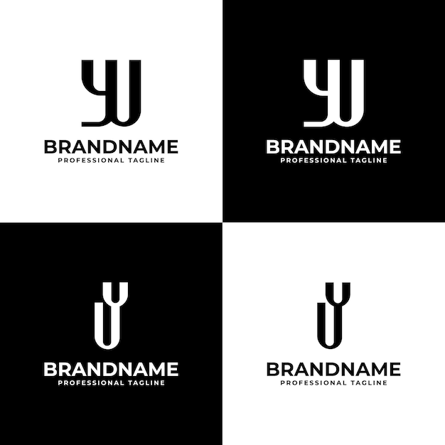 Letters YU and UY Monogram Logo suitable for any business with UY or YU initials