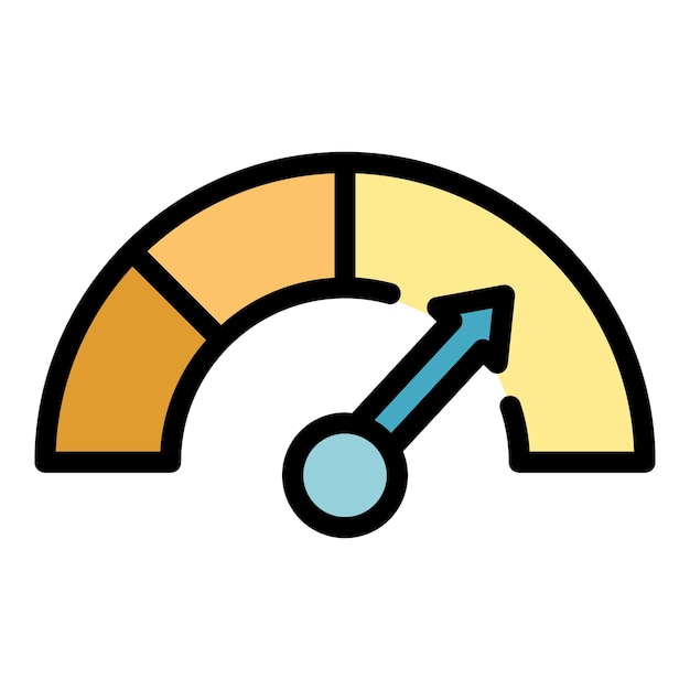 Level of management icon outline vector Job project Online business color flat