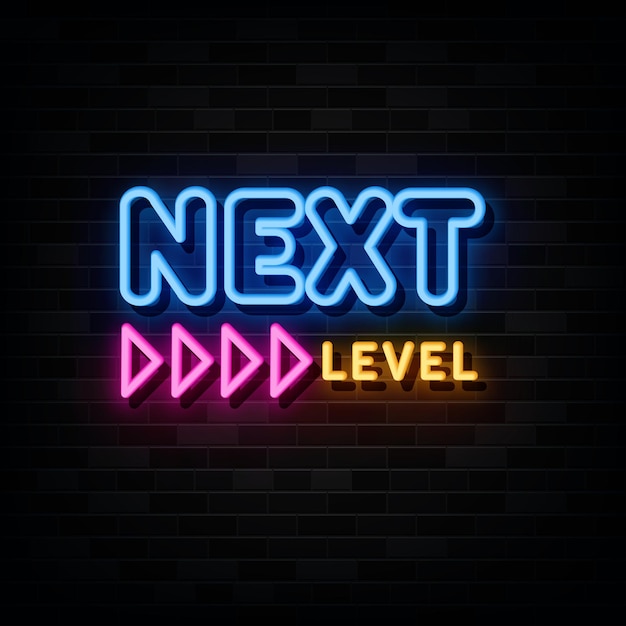 Next Level Neon Signs Vector