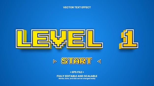 Level pixel text effect