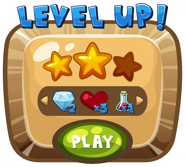 Level up template on computer game