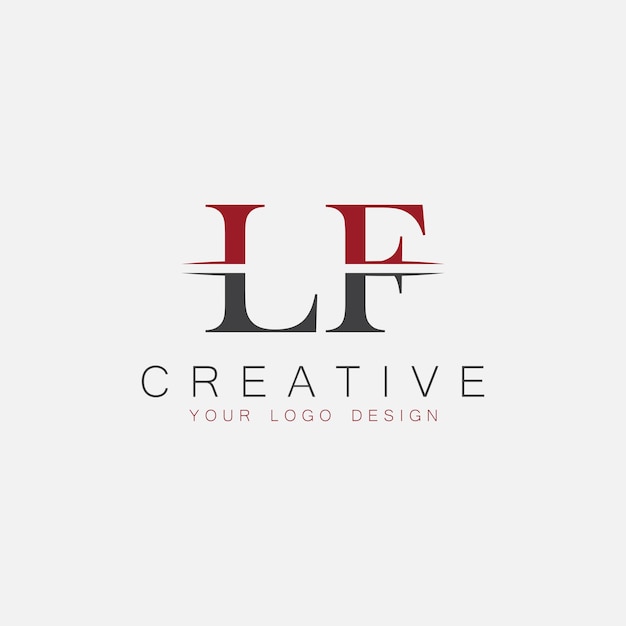 Vector lf initial monogram with letter creative logo