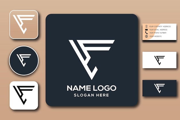 LF monogram logo template