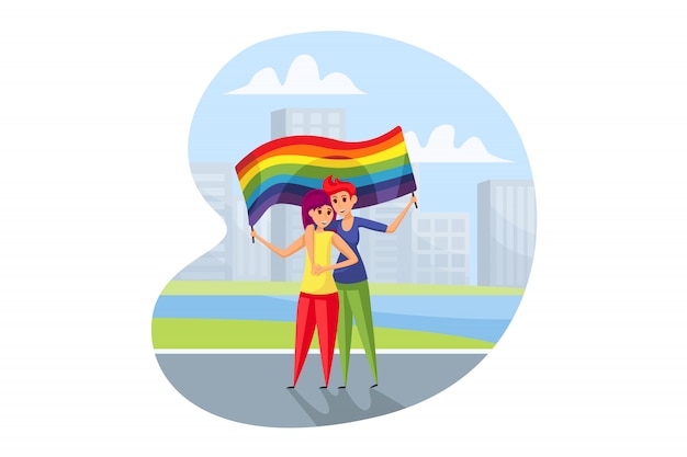 Lgbt activism, parade concept.