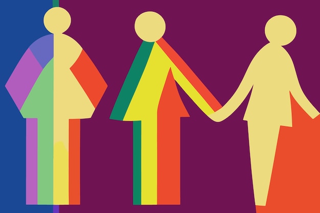 Lgbt people against human rights discrimination illustration