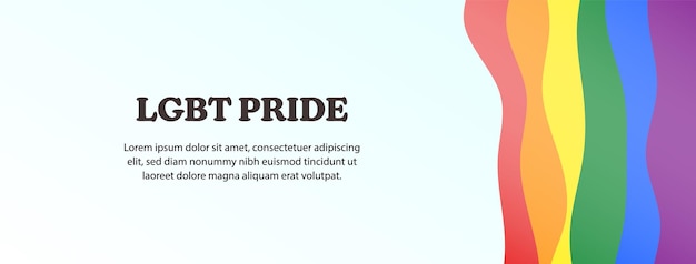 LGBT Pride banner with abstract rainbow colors concept