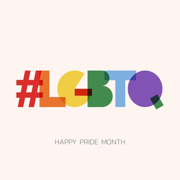 LGBT Pride Month illustration with typography Free Vector