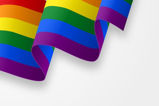 The LGBT rainbow realistic waving flag Pride month Symbol of lesbian gay bisexual transgender