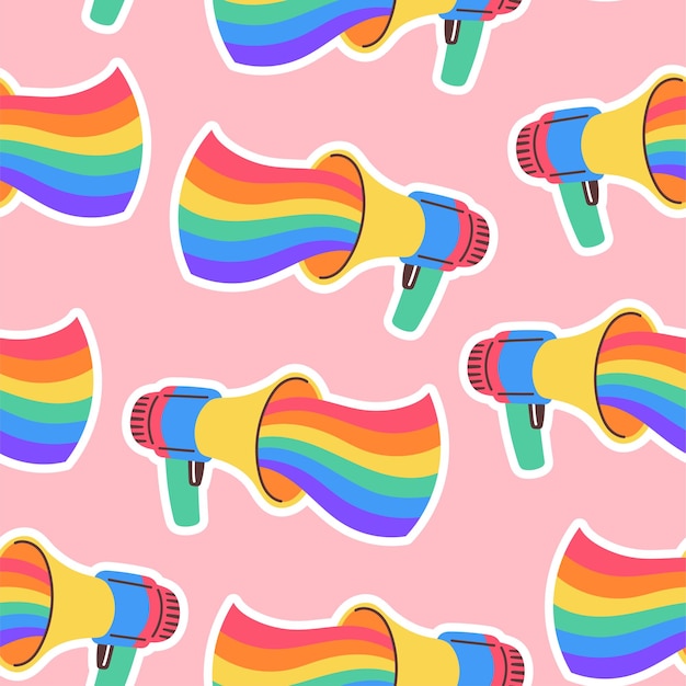 LGBT seamless pattern Symbol of the LGBT community Set of LGBT pride or Rainbow elements