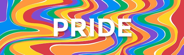 LGBTQ pride month background Rainbow wave shape color illustration