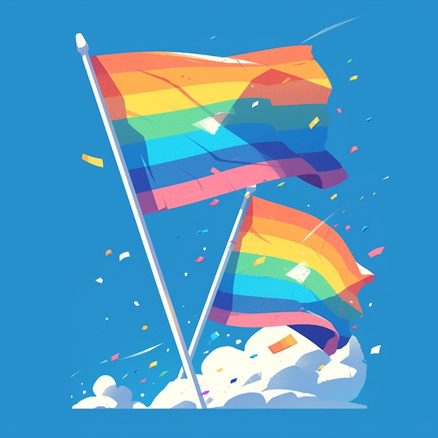 LGBTQ Pride Parade with Transgender Flags