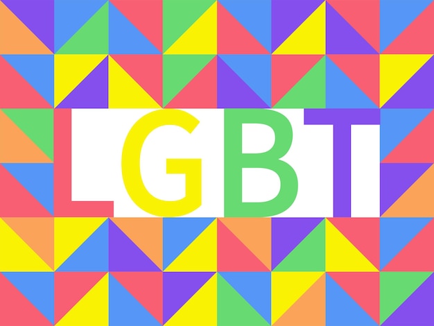 LGBTQ rainbow Pride month Abstract colorful geometric background with squares triangles