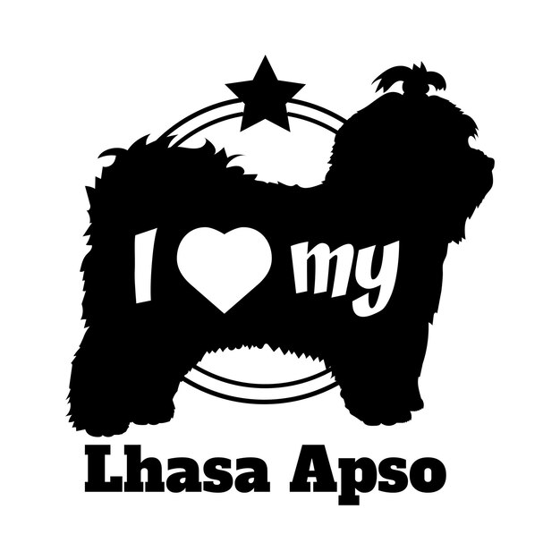 Vector lhasa apso dog silhouette dog breeds animals pet breeds silhouette