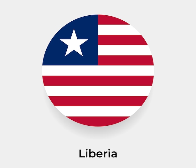 Liberia flag bubble circle round shape icon vector illustration