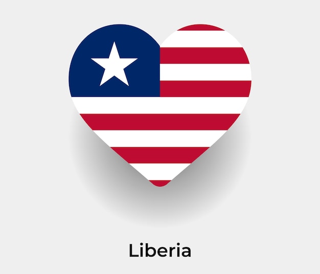 Liberia flag heart shape icon vector illustration