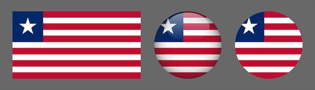 Liberia Flag Set Collection Vector